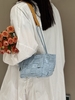 Denim Canvas Woven Basket Tote Bag women's fashion handbag crossbody bag shoulder bag