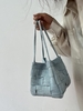 Denim Canvas Woven Basket Tote Bag women's fashion handbag crossbody bag shoulder bag