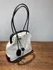 Vegetable-Tanned Cowhide Patchwork Canvas Denim Pocket Shoulder Bag handbag