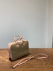 Vegetable-Tanned Leather with Sheep Tendon Velvet Block Bag Panelled Briefcase Handbag